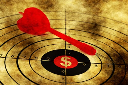 Dollar target grunge concept