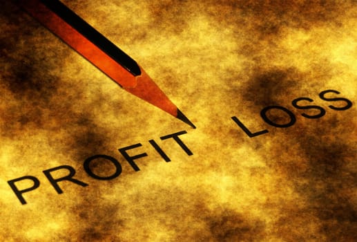 Profit or loss grunge concept