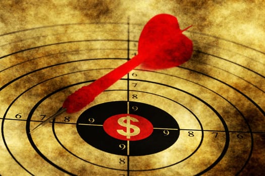 Dollar target grunge concept