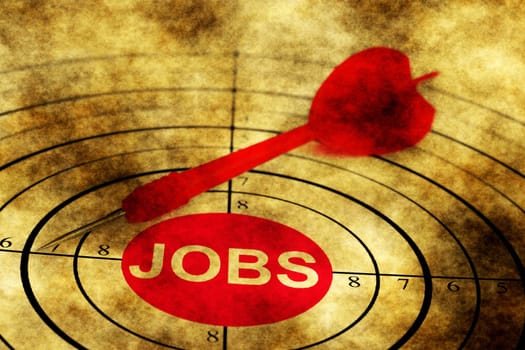 Job target grunge concept