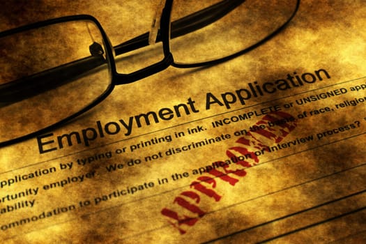 Employment application grunge concept