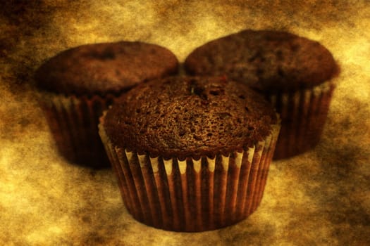 Muffins grunge concept