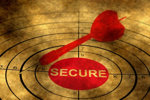 Secure target grunge concept
