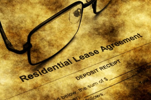 Residential lease agreement grunge concept