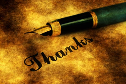 Fountain pen on thanks text