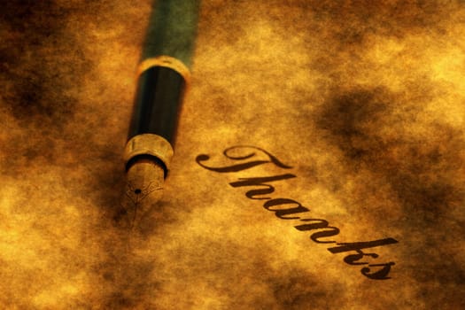 Founain pen on thank you text