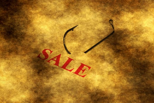 Sale on hook grunge concept