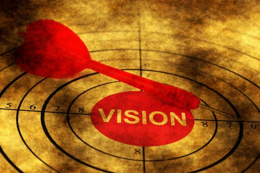 Dart on vision grunge concept