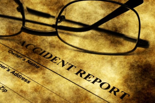 Accident report grunge concept