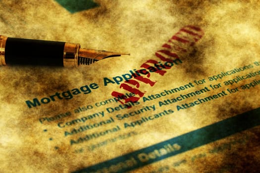 Mortgage application form grunge concept