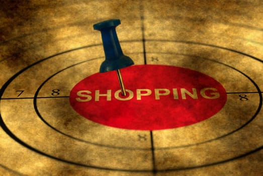 Shopping target grunge concept