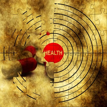 Health target grunge concept