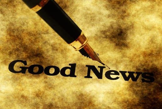 Fountain pen on good news