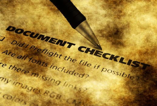 Document checklist grunge concept