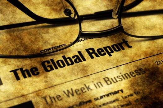 Global business report grunge concept