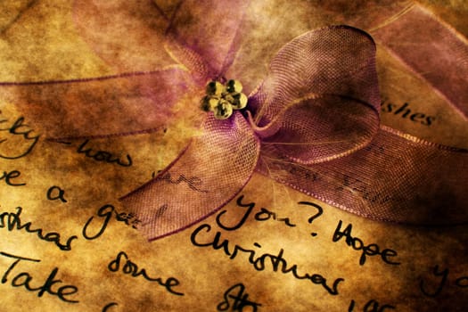 Love letter and bow grunge concept