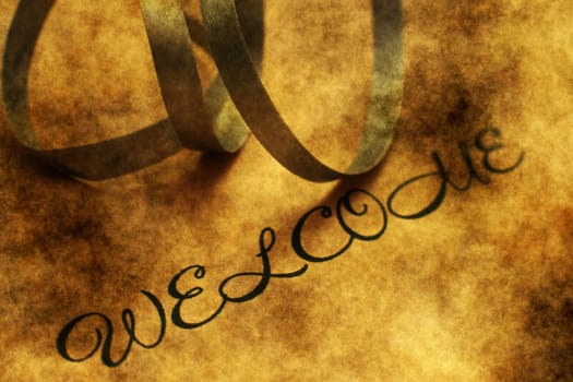 Welcome text grunge concept