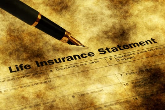 Life insurance form grunge concept