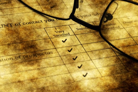 Survey form grunge concept