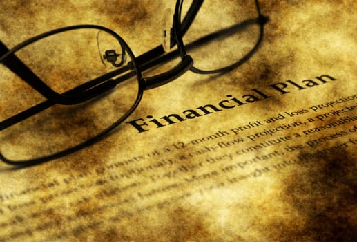 Financial plan grunge concept