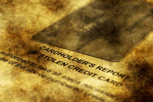 Stolen card report grunge concept