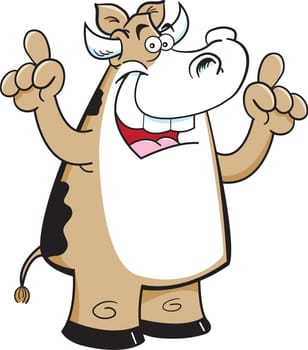 Cartoon illustration of a cow with an idea.