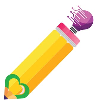 a pencil can think ideas and make new creative design
