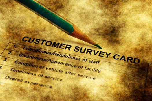 Customer survey card grunge concept