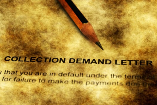 Collection of demand letter grunge concept