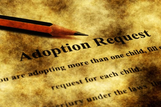 Adoption request grunge concept