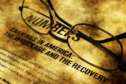 Earnings in America grunge concept