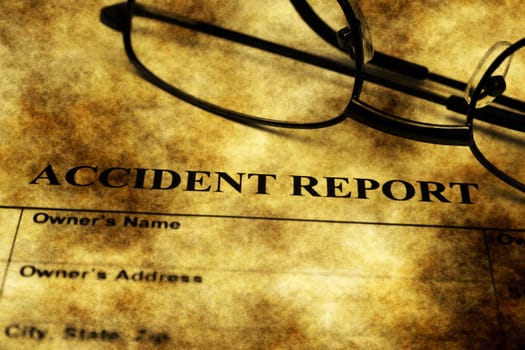 Accident report grunge concept
