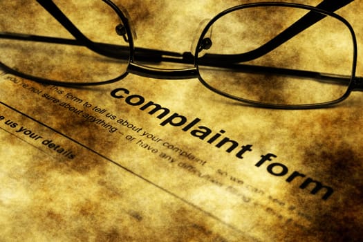 Complaint form grunge concept