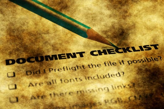 Document checklist grunge concept