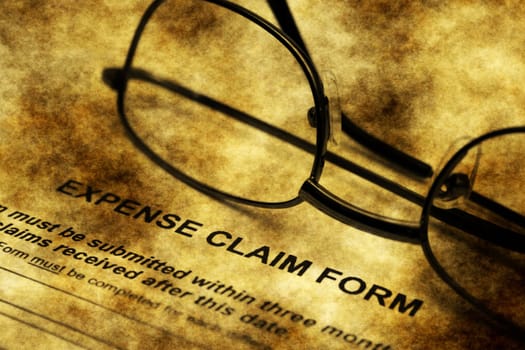 Expense claim form grunge concept