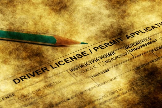 Driver license grunge concept