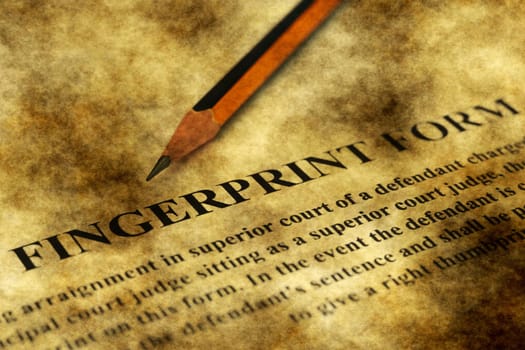 Fingerprint form grunge concept