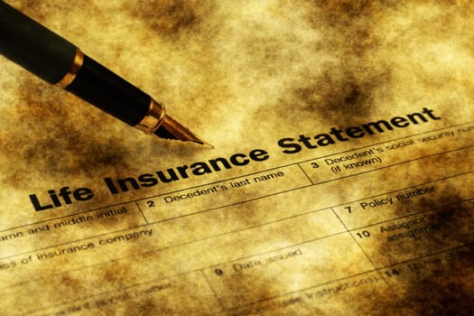 Life insurance form grunge concept