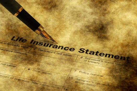 Life insurance form grunge concept