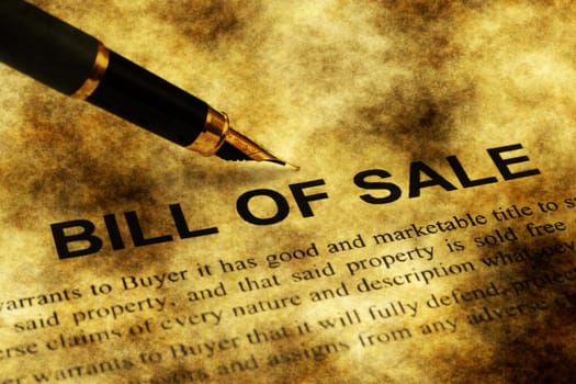 Bill of sale grunge concept