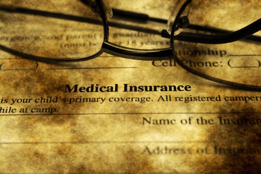 Medical insurance grunge concept