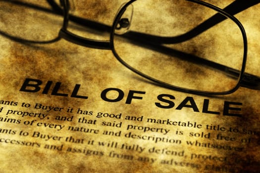Bill of sale grunge concept