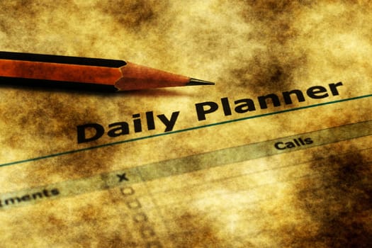 Daily planner grunge concept