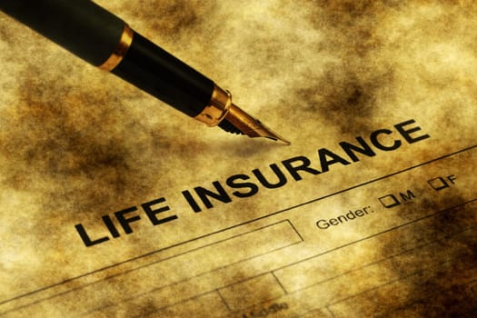 Life insurance form grunge concept
