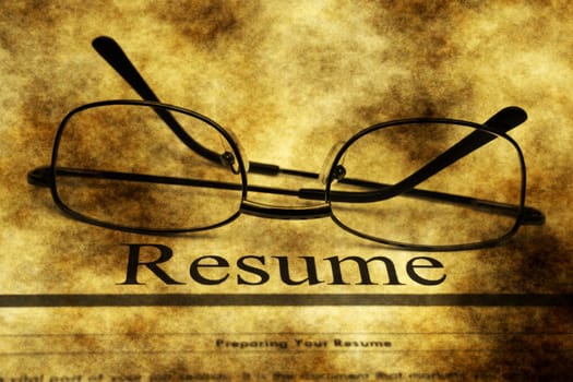 Resume form grunge concept