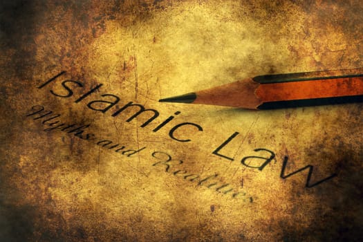Islamic law grunge concept