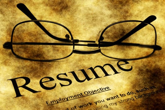 Resume form grunge concept
