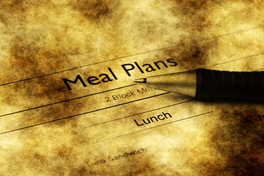 Meal plans grunge concept