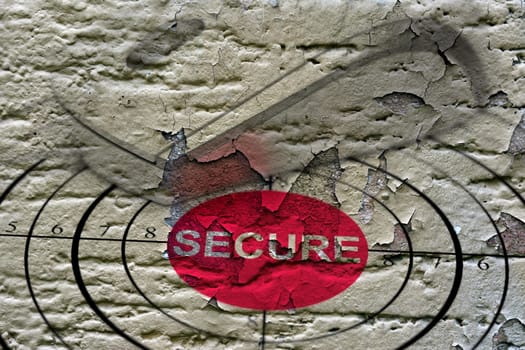 Secure target grunge concept