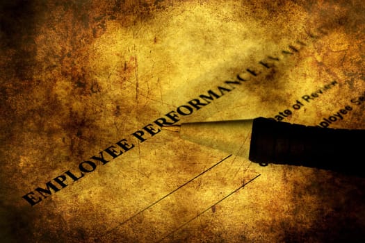 Employee performance evaluation grunge concept